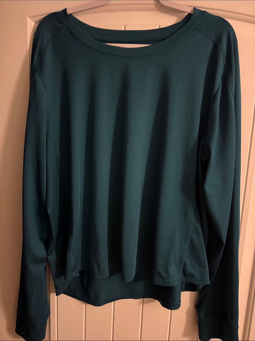 Spalding Teal Long-Sleeve Dryfit Athletic Top
